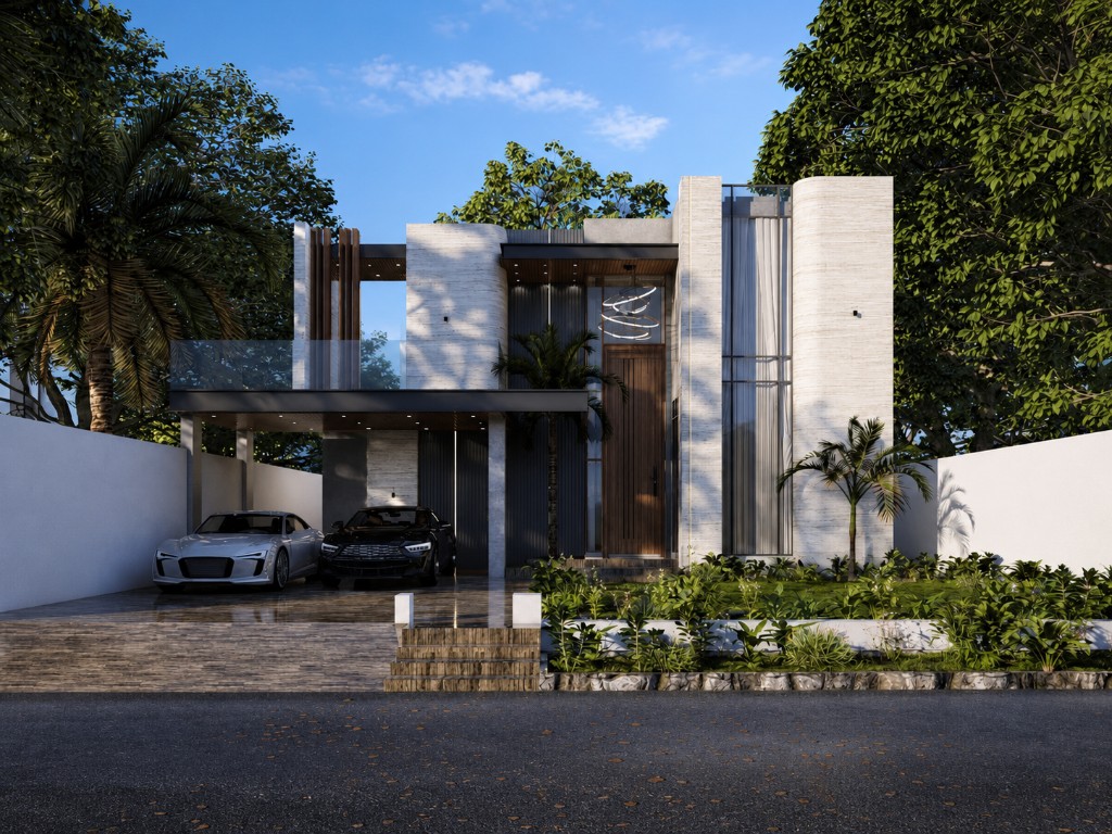 Serene Nova estate exterior — evening